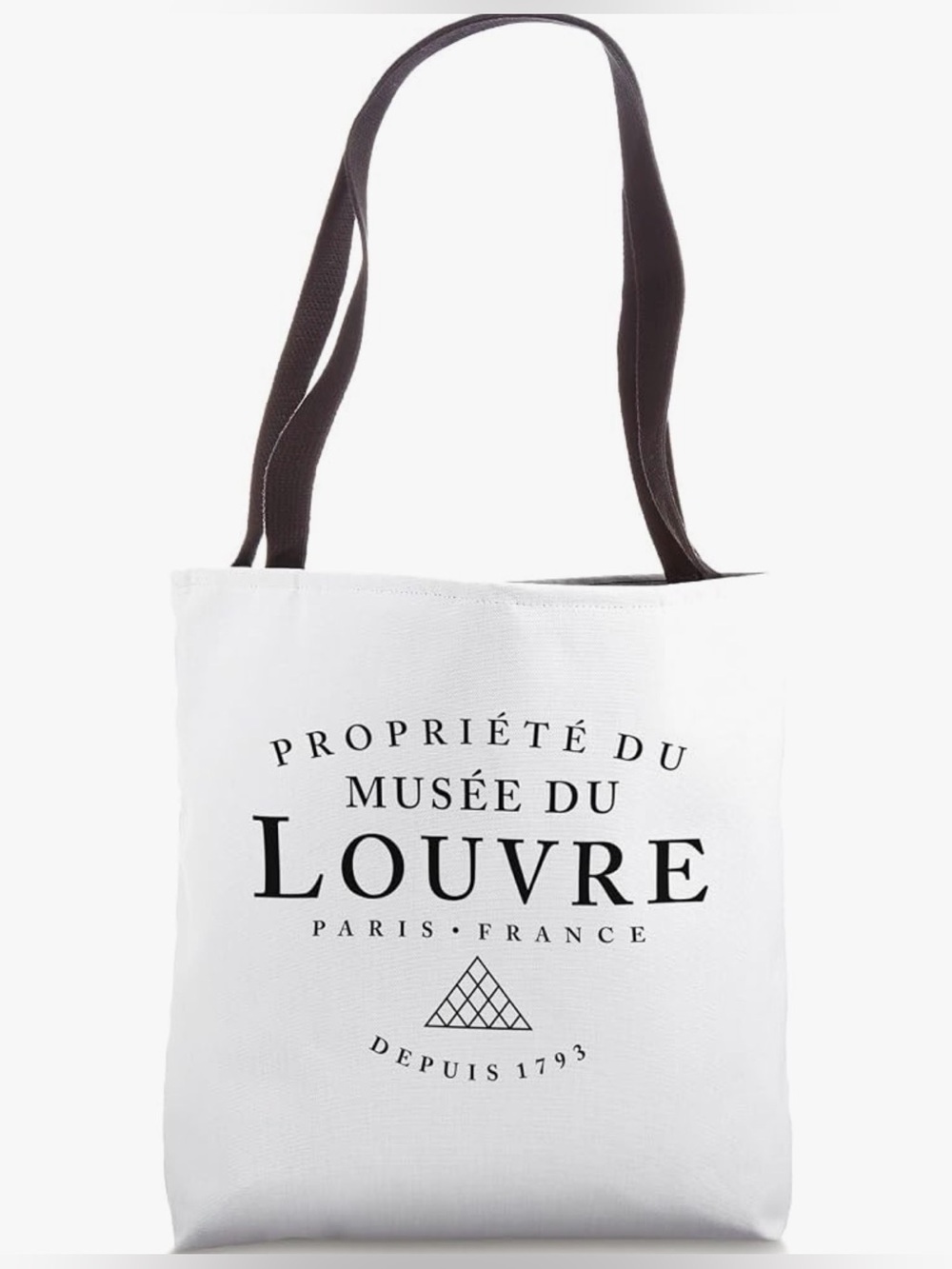 Louvre Printed Canvas Tote Bag with Dark Handles nwot